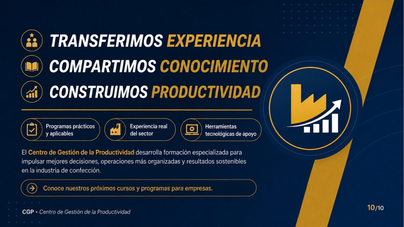 Transferimos experiencia, compartimos conocimiento y construimos productividad