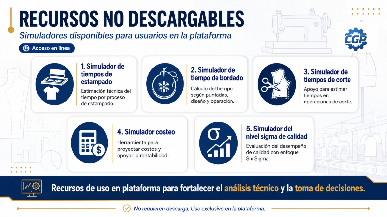 Recursos no descargables disponibles en plataforma
